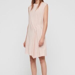 ALLSAINTS Womens Dress Blush Pink Sleeveless Duma Asymmetrical Cotton Blend S